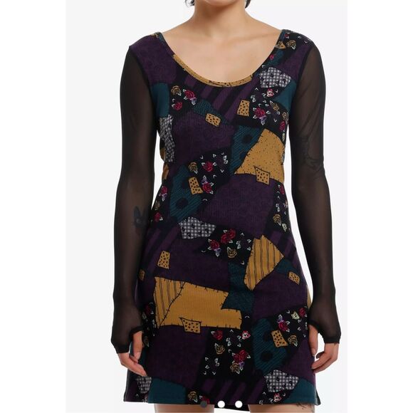 Disney The Nightmare Before Christmas Sally Mesh Patchwork Dress Nwt Medium - Picture 1 of 9